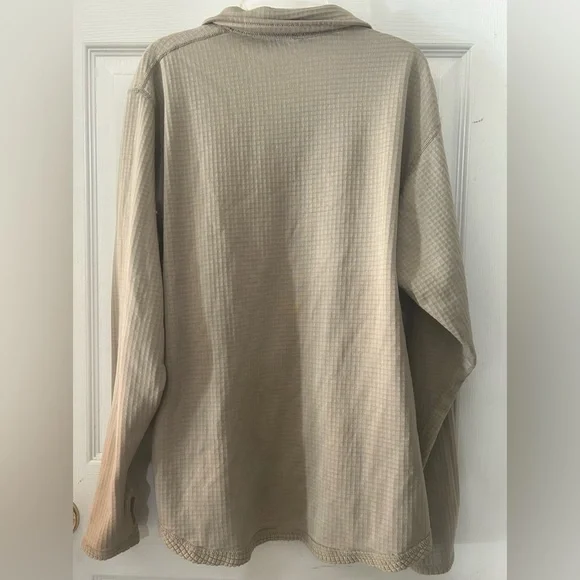POLARTEC Fleece Desert Tan Quarter Zip Long Sleeve Collared Pullover Size Small - Picture 7 of 10